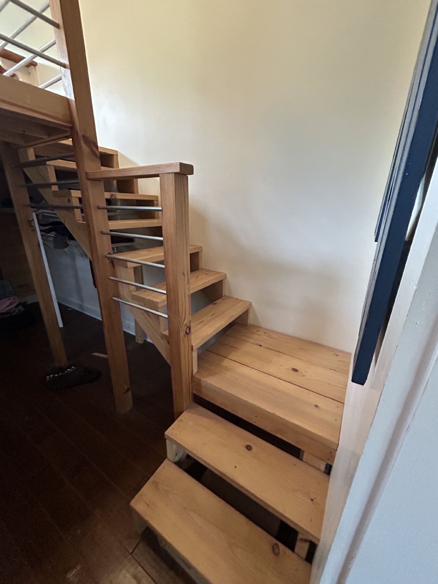 Stairs to Apartment Loft Inside Walk In Closet